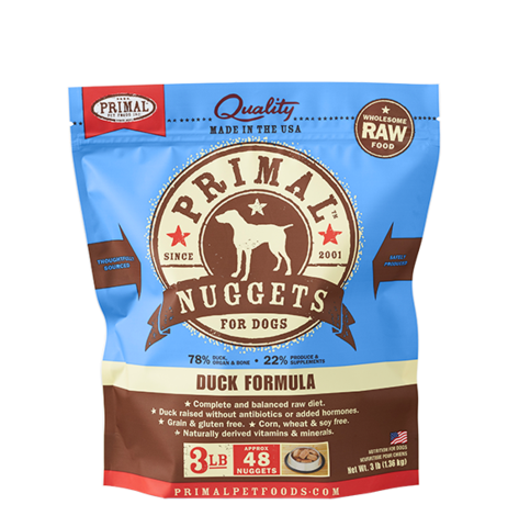 Primal Pet Food Frozen Duck Nuggets 3 Follow Your Nose Pets